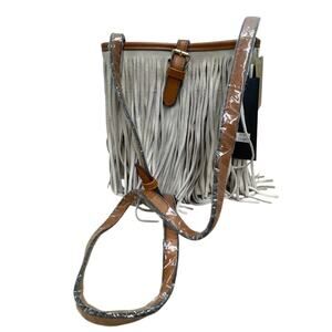Street Level Leather Fringe Bucket Bag – NWT Festival Boho Western